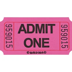Admit One Single Roll Tickets, 1000ct, Assorted Colors