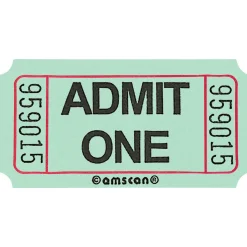 Admit One Single Roll Tickets, 1000ct, Assorted Colors