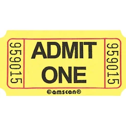 Admit One Single Roll Tickets, 1000ct, Assorted Colors