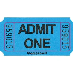 Admit One Single Roll Tickets, 1000ct, Assorted Colors