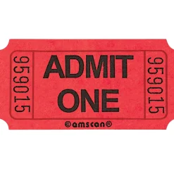 Admit One Single Roll Tickets, 1000ct, Assorted Colors