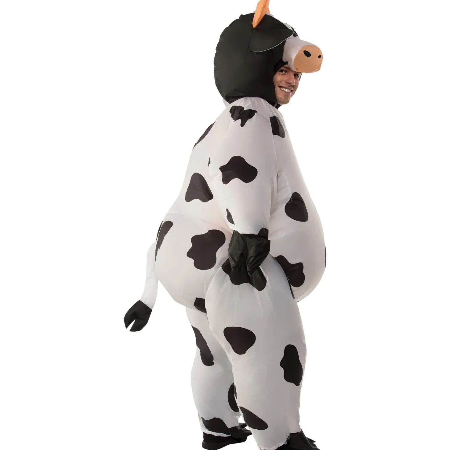 Adult Black and White Inflatable Cow Costume