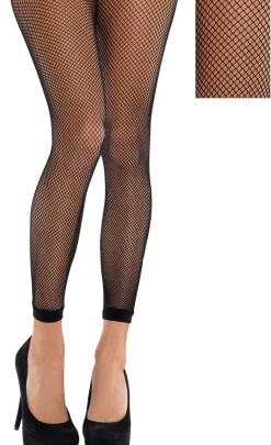 Adult Black Fishnet Footless Pantyhose