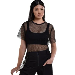 Adult Black Fishnet Shirt