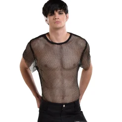 Adult Black Fishnet Shirt