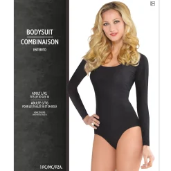 Adult Black Long-Sleeve Bodysuit