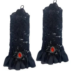 Adult Black Princess Lace Glovelettes