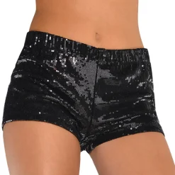 Adult Black Sequin Boyshorts