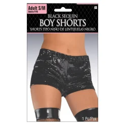Adult Black Sequin Boyshorts