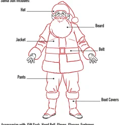 Adult Classic Santa Suit, 7pc
