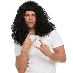 Adult Curly Black Headbanger Wig