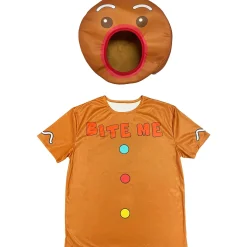 Adult Gingerbread Man T-shirt & Mask Costume Accessory Kit