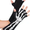 Adult Glow in the Dark Skeleton Fingerless Gloves