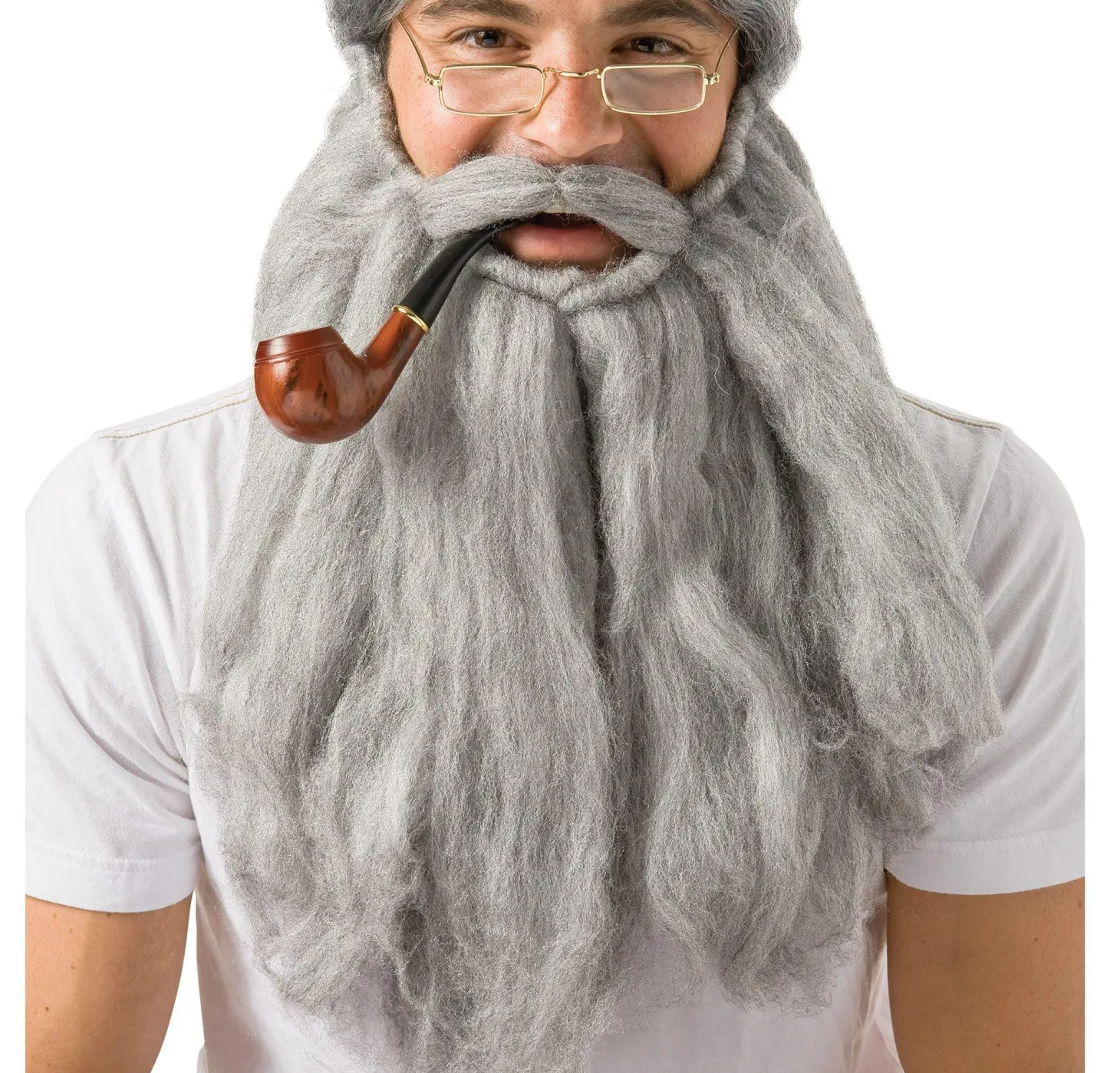 Adult 14-inch Gray Mustache and Beard