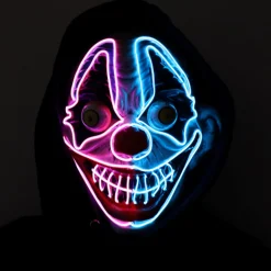Adult Light-Up Bulging Eyes Clown Mask