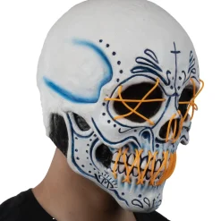 Adult Light-Up El Catrin Skull Latex Mask