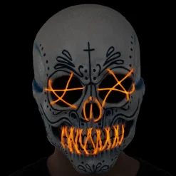 Adult Light-Up El Catrin Skull Latex Mask