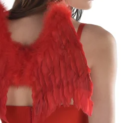 Adult Red Feather Devil Wings