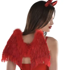 Adult Red Feather Devil Wings