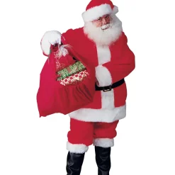 Adult Regal Plush Santa Suit with Wig & Beard Costume