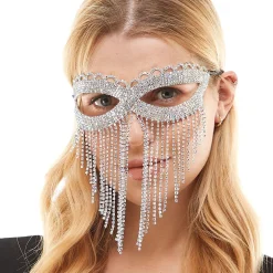 Adult Rhinestone Fringe Masquerade Mask