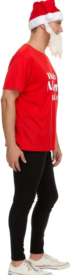 Adult Santa Claus T-shirt & Mask Costume Accessory Kit