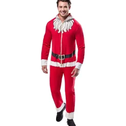 Adult Santa Claus Zipsters Hooded Costume
