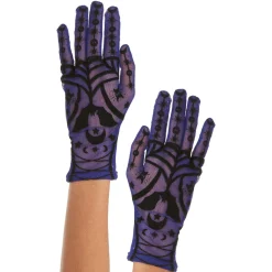Adult Sheer Purple Celestial Flocked Gloves
