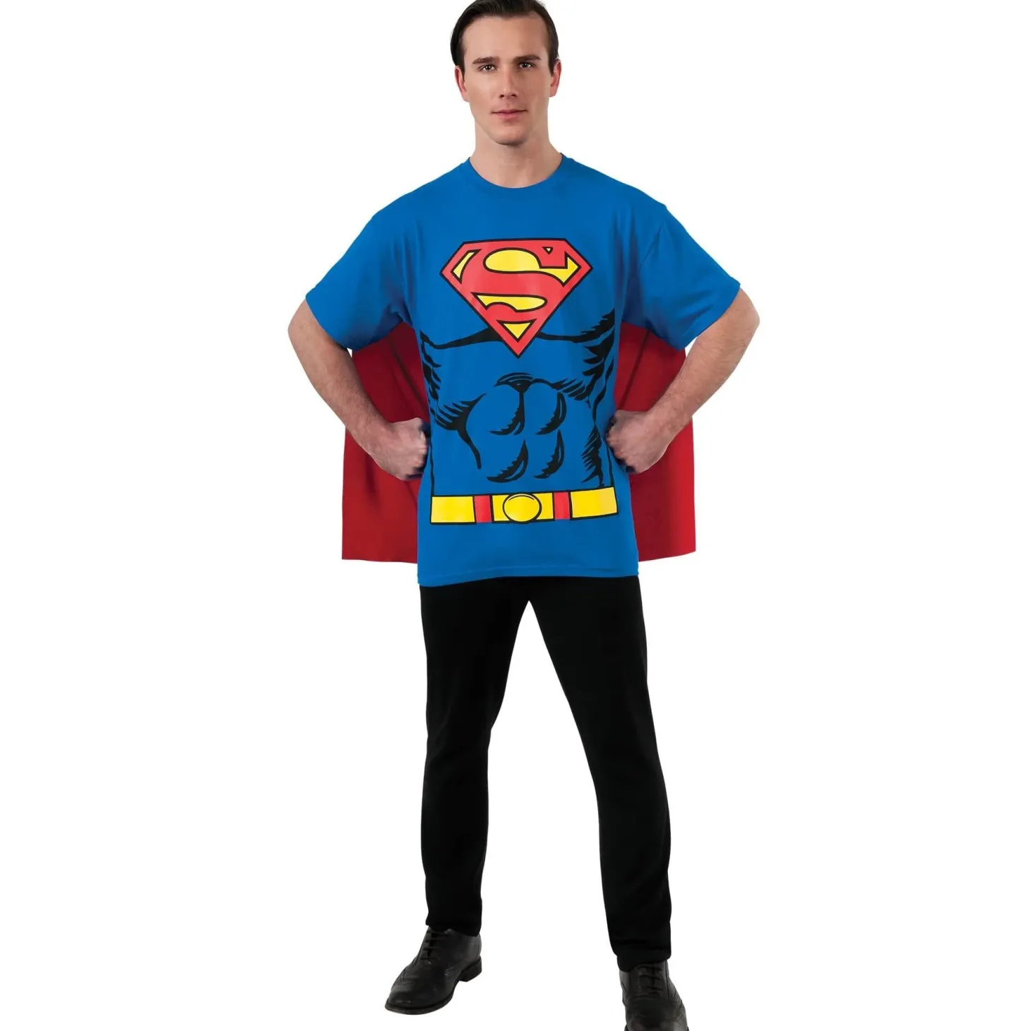Adult Superman Costume Shirt with Cape
