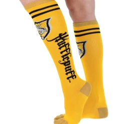 Adult Yellow & Black Hufflepuff Knee-High Socks - Harry Potter