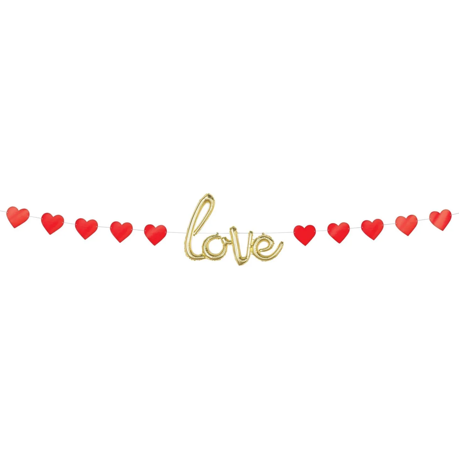 Air-Filled Gold Love Valentine's Day Letter Balloon Banner, 16ft