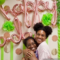 Air-Filled Happy B-Day Cursive Letter Balloon Banners, 2pc, Assorted Colors