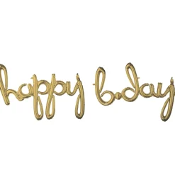 Air-Filled Happy B-Day Cursive Letter Balloon Banners, 2pc, Assorted Colors