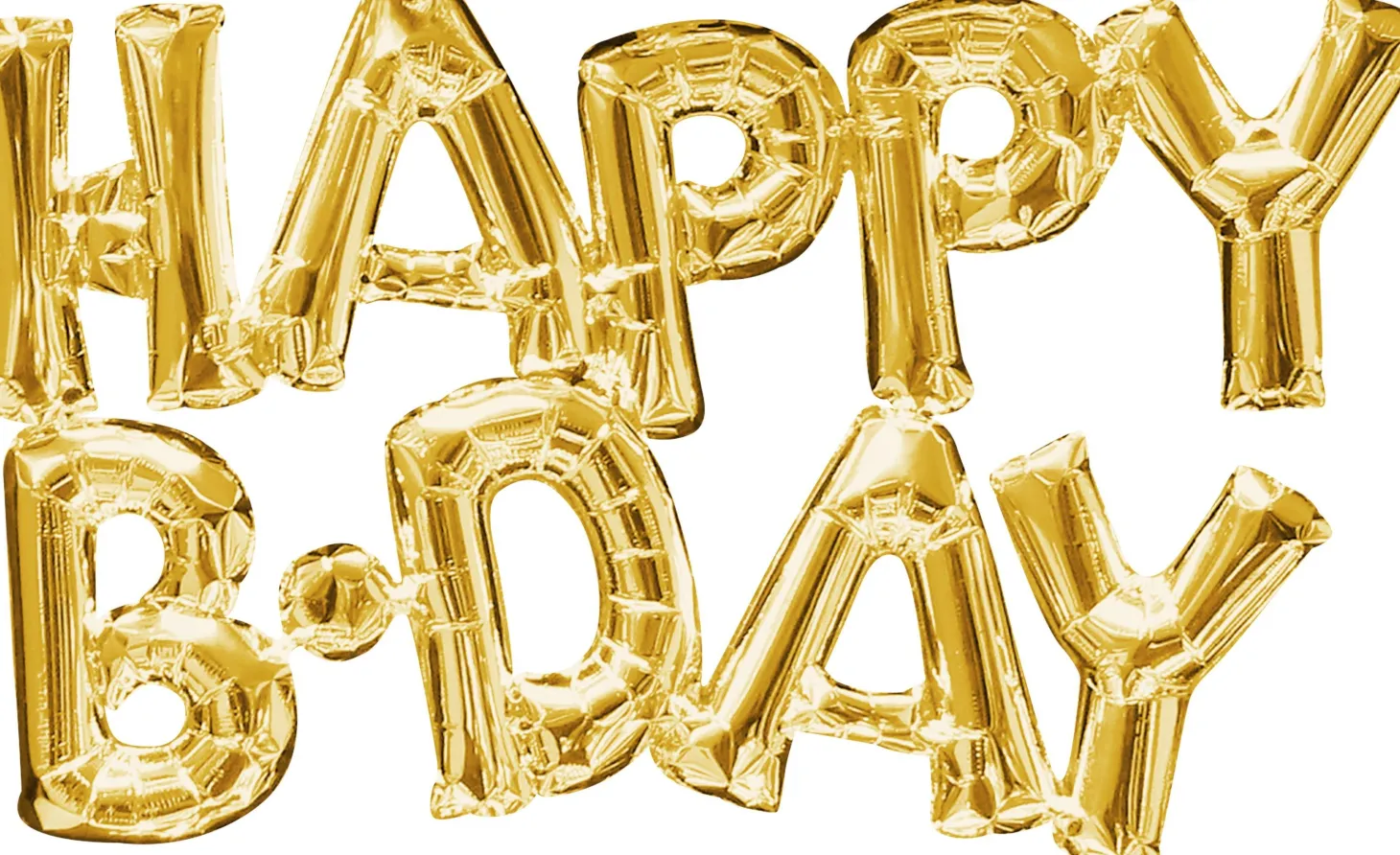Air-Filled Happy B-Day Letter Balloon Banners, 2pc, Assorted Colors