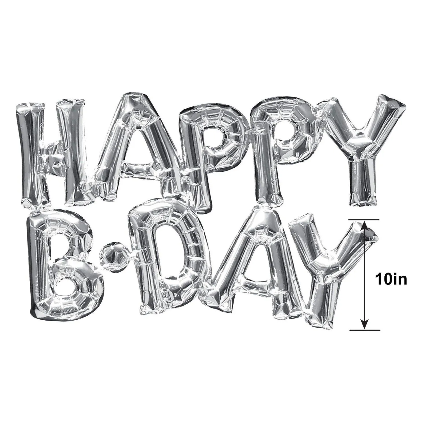 Air-Filled Happy B-Day Letter Balloon Banners, 2pc, Assorted Colors