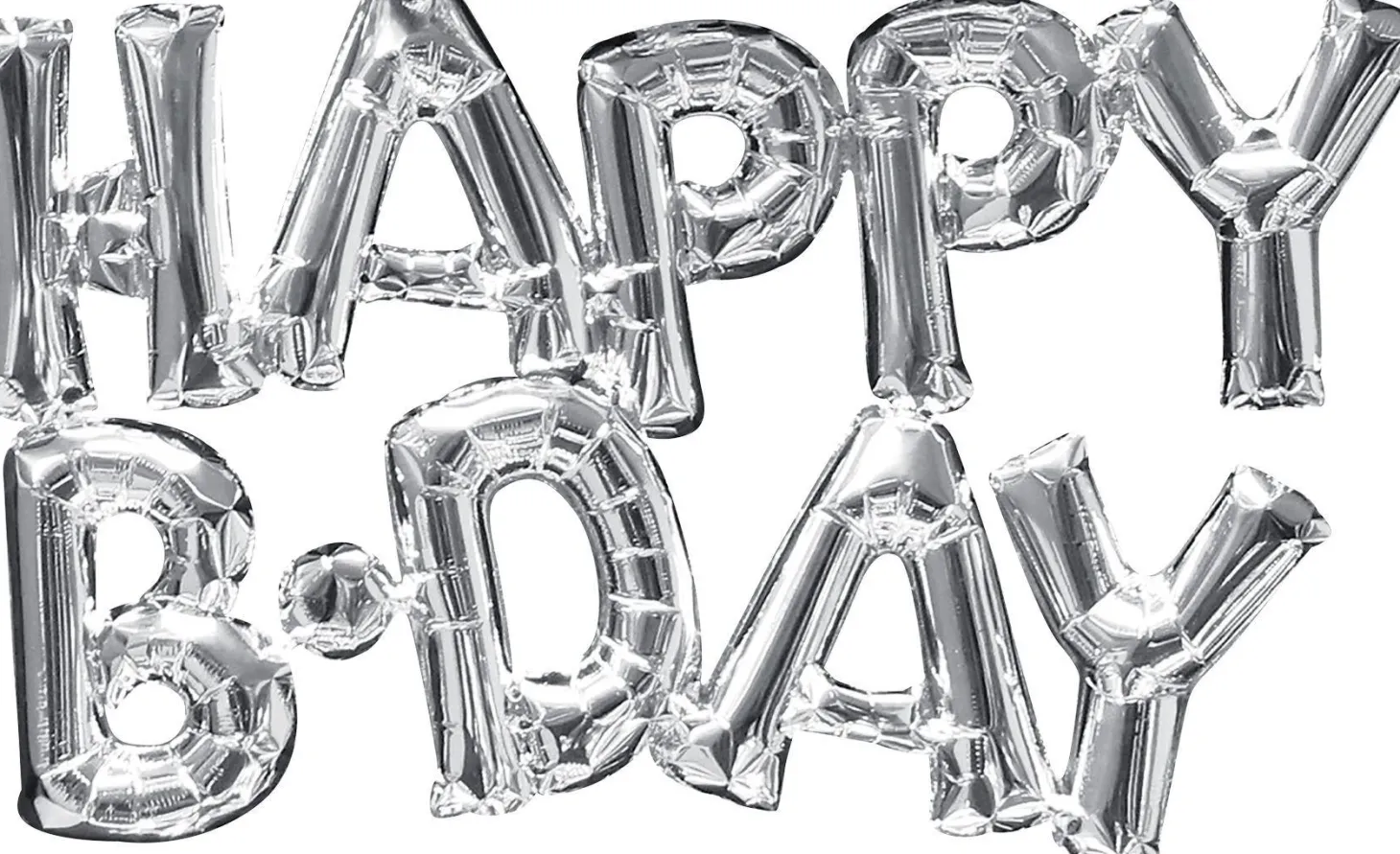 Air-Filled Happy B-Day Letter Balloon Banners, 2pc, Assorted Colors