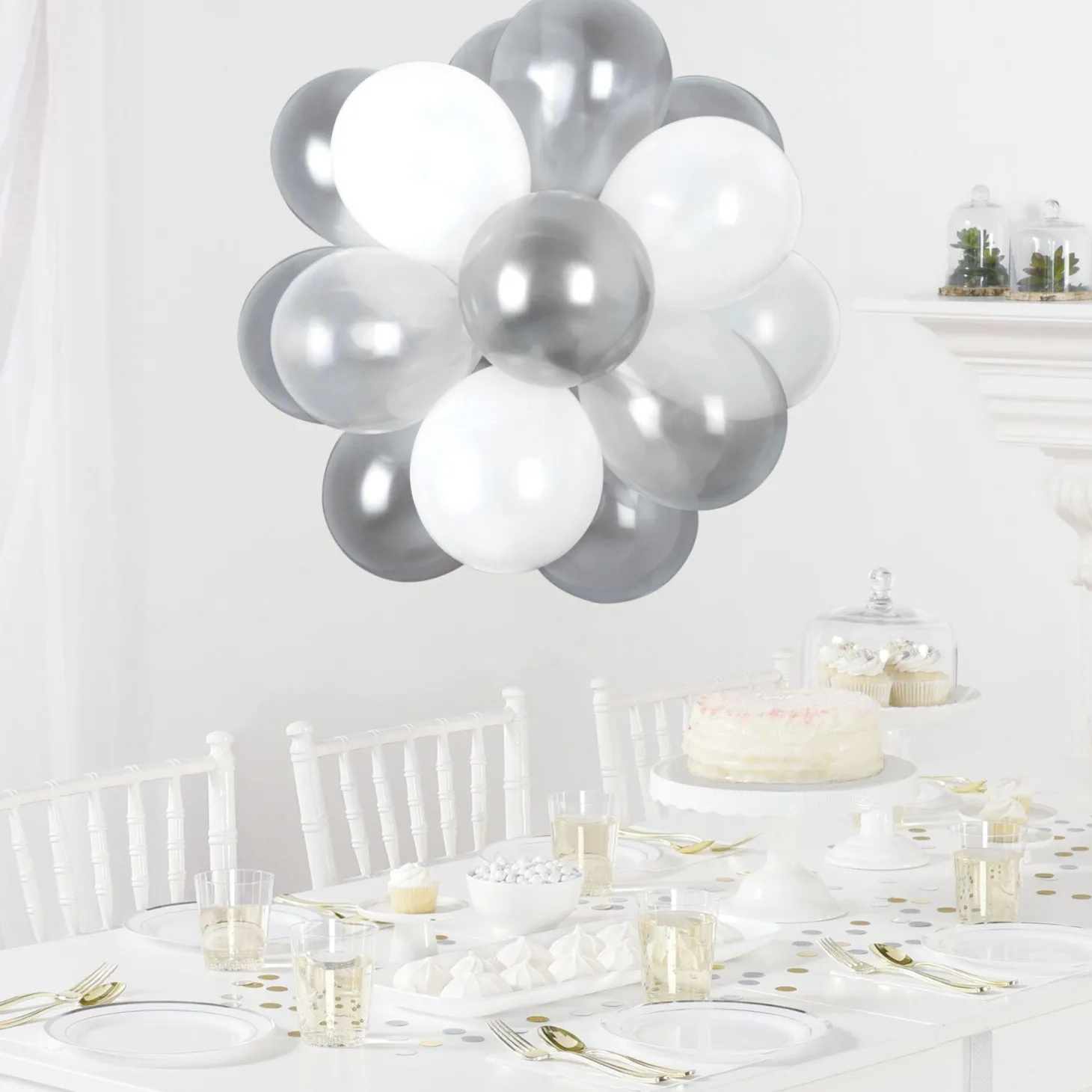 Air-Filled Latex Balloon Chandelier Sphere Kit, Assorted Colors