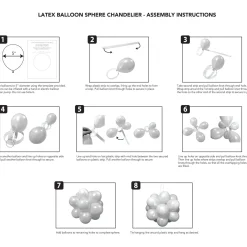 Air-Filled Latex Balloon Chandelier Sphere Kit, Assorted Colors