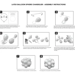 Air-Filled Latex Balloon Chandelier Sphere Kit, Assorted Colors