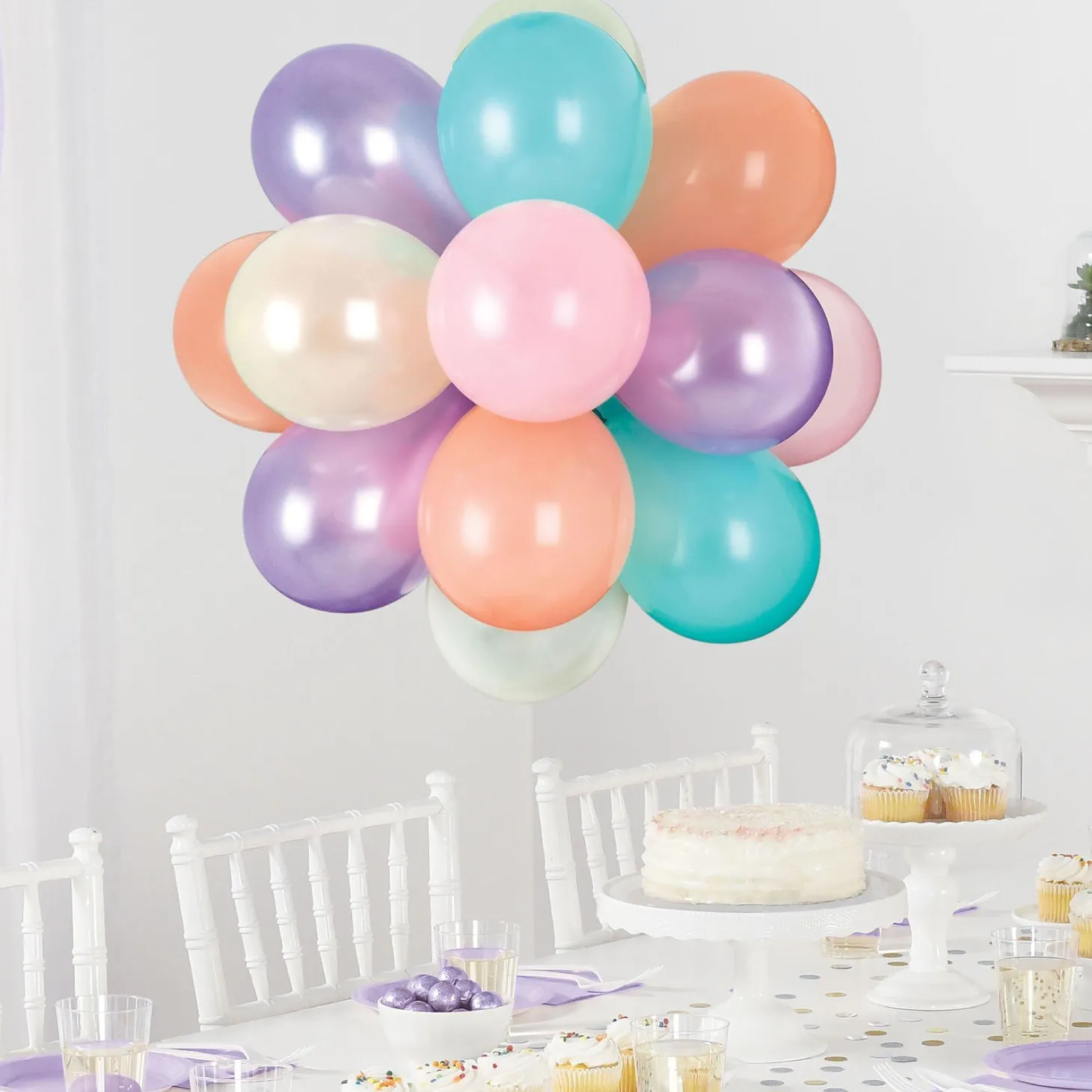 Air-Filled Latex Balloon Chandelier Sphere Kit, Assorted Colors