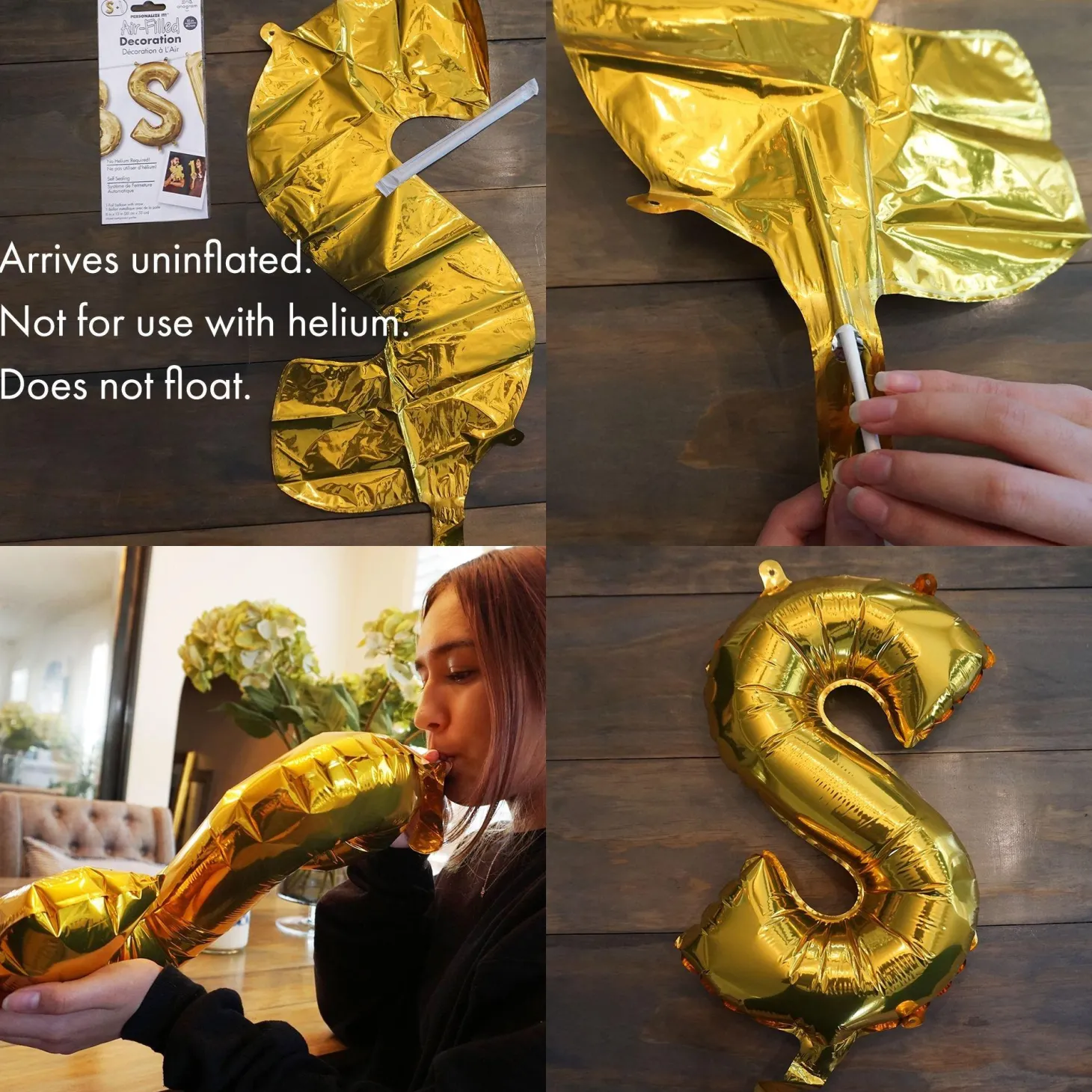 Air-Filled Love Cursive Letter Balloon Banner, Assorted Colors