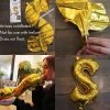 Air-Filled Prismatic Silver Celebrate Cursive Letter Balloon Banner