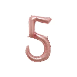 Air-Filled Rose Gold Cursive Number (0-9) Foil Balloon, 10in x 18in