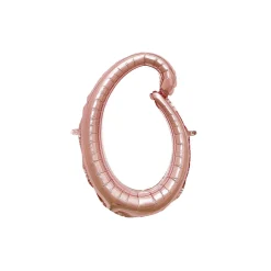 Air-Filled Rose Gold Cursive Number (0-9) Foil Balloon, 10in x 18in
