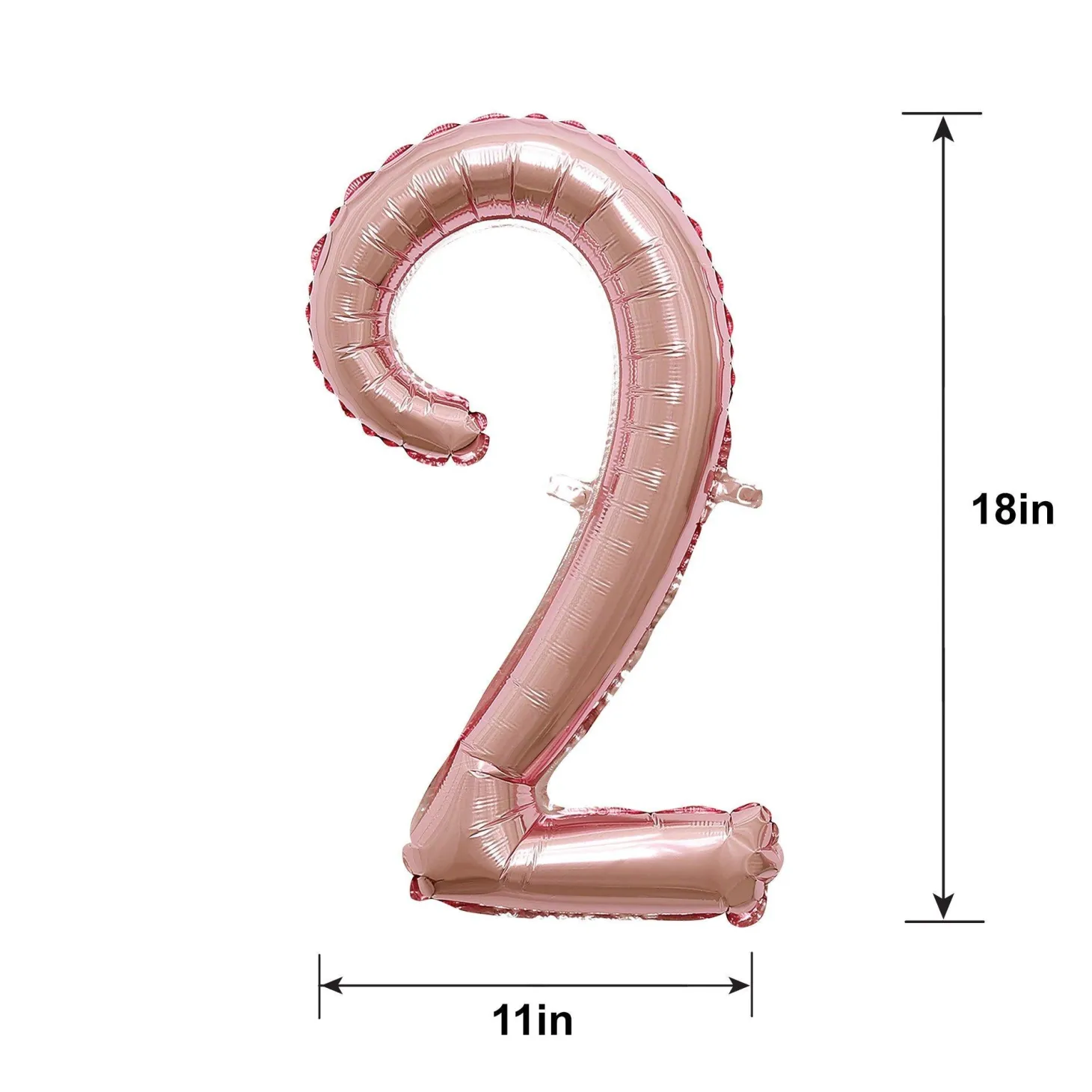 Air-Filled Rose Gold Cursive Number (0-9) Foil Balloon, 10in x 18in