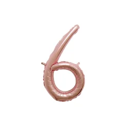 Air-Filled Rose Gold Cursive Number (0-9) Foil Balloon, 10in x 18in