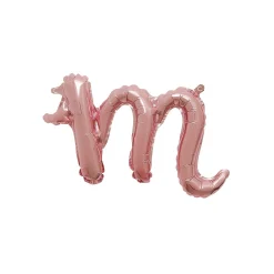 Air-Filled Rose Gold Lowercase Cursive Letter (A-Z) Foil Balloon, 10in x 8in