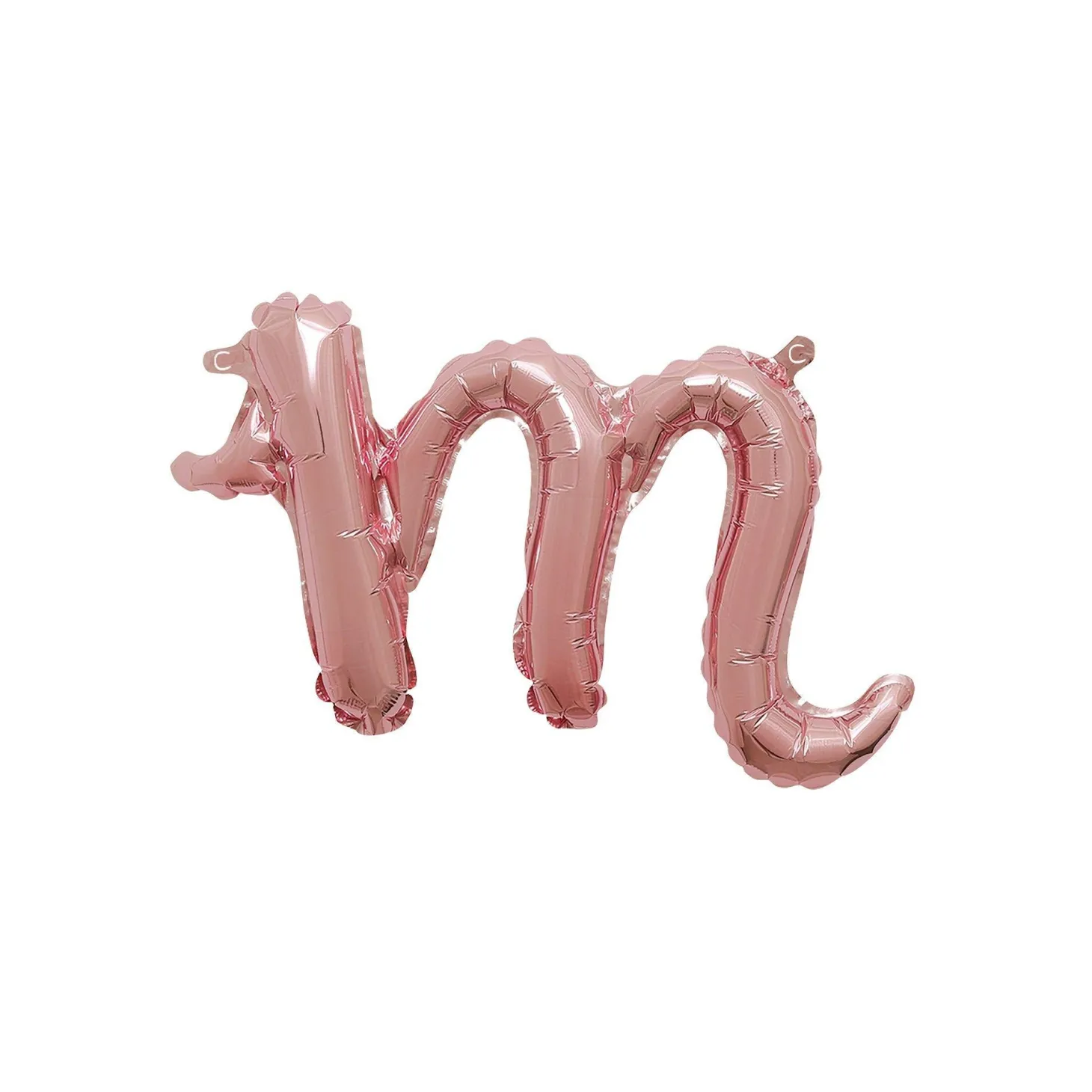 Air-Filled Rose Gold Lowercase Cursive Letter (A-Z) Foil Balloon, 10in x 8in