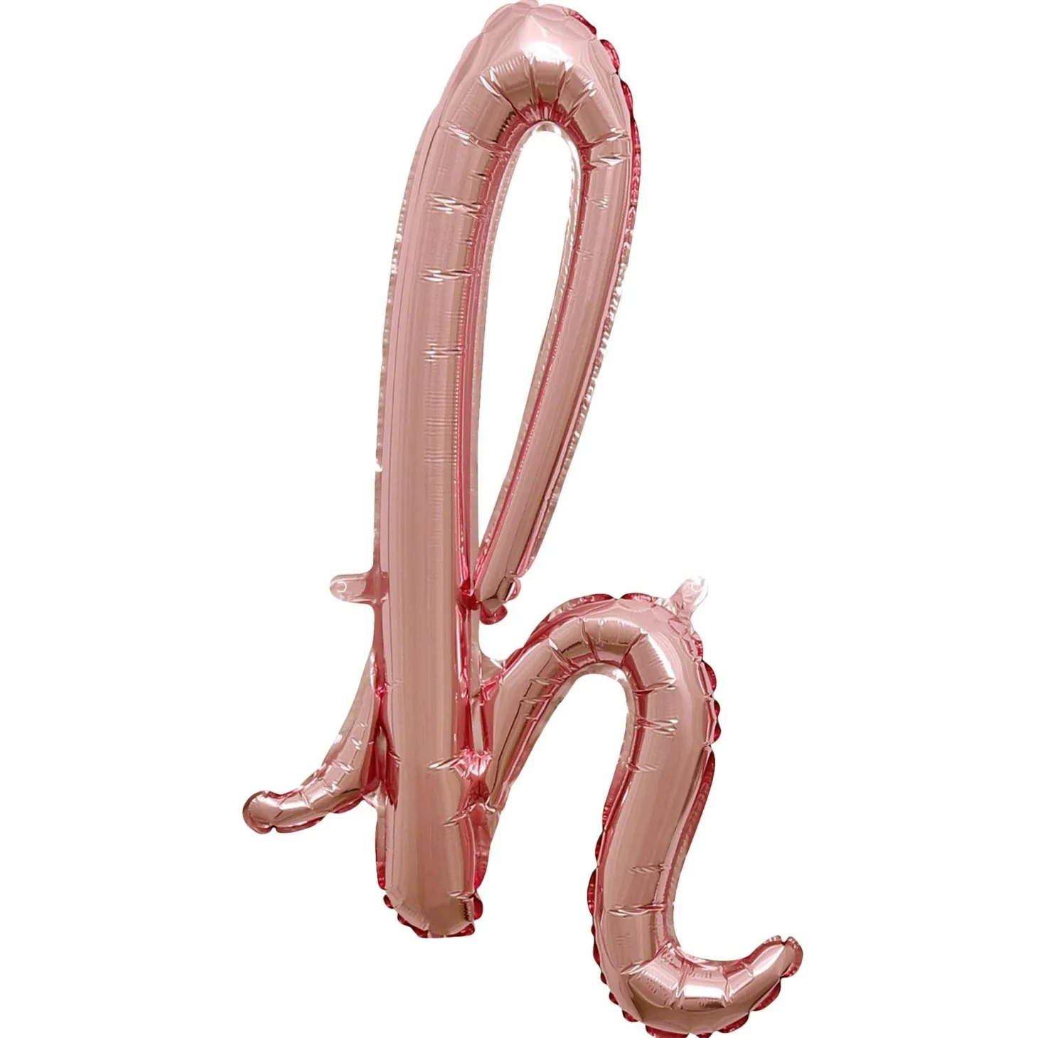 Air-Filled Rose Gold Lowercase Cursive Letter (A-Z) Foil Balloon, 10in x 8in