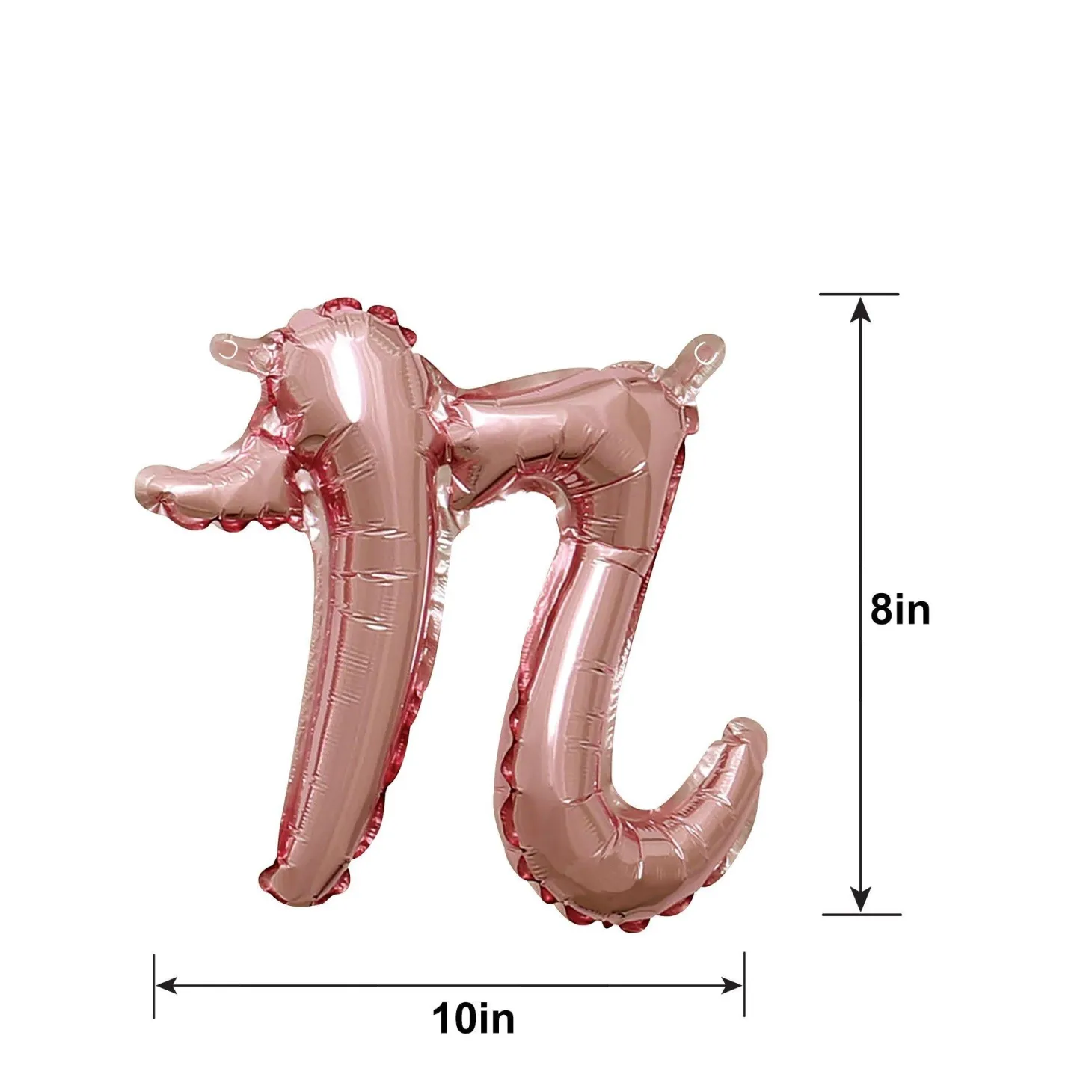 Air-Filled Rose Gold Lowercase Cursive Letter (A-Z) Foil Balloon, 10in x 8in